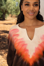 The Paolo Tie And Dye Orange Sweatshirt