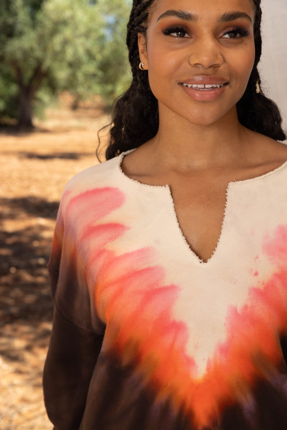 The Paolo Tie And Dye Orange Sweatshirt
