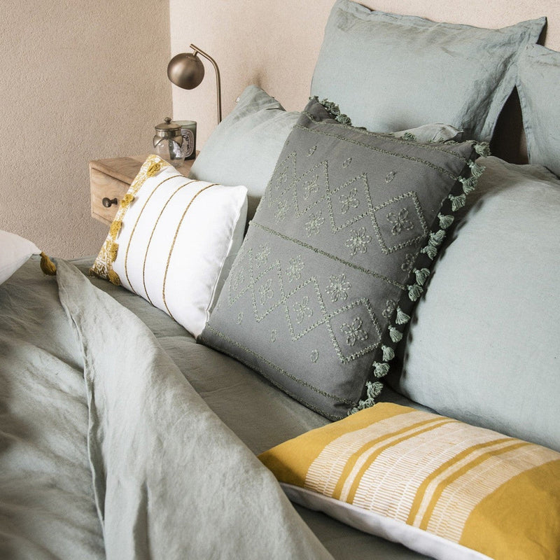 Fitted Sheet - Washed Linen - Pistachio Green - Hortense