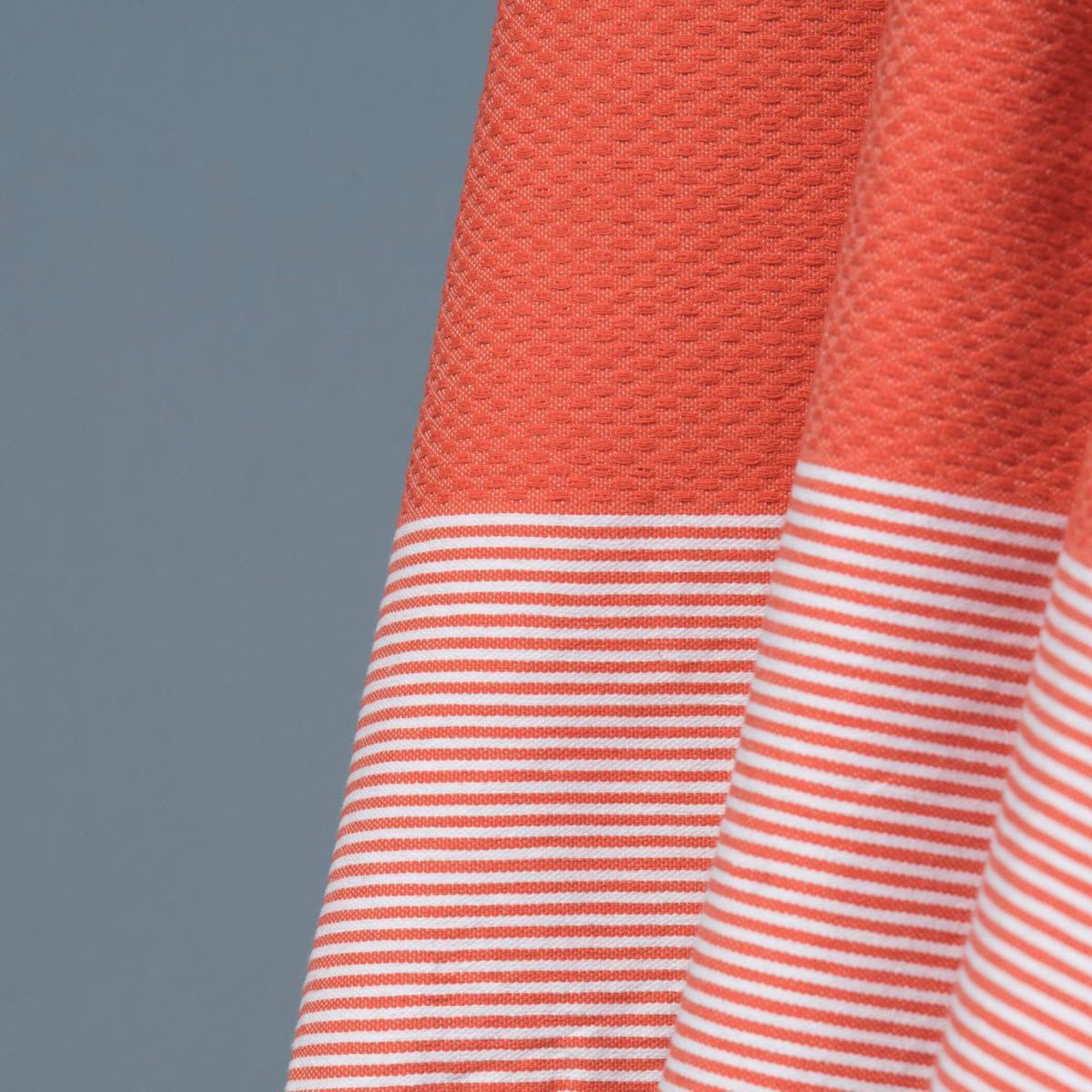 Honeycomb cotton fouta 100x200 IBIZA coral orange