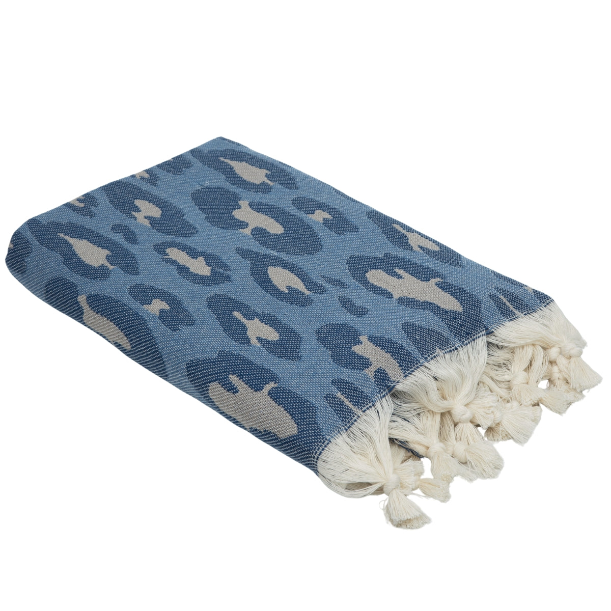 Jacquard Fouta - Cotton - Blue - Leopard