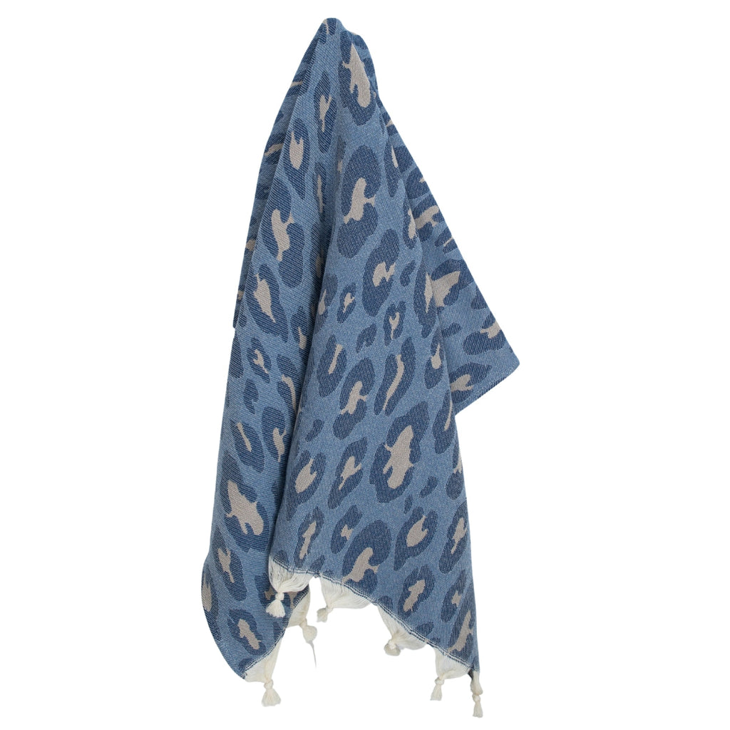 Jacquard Fouta - Cotton - Blue - Leopard