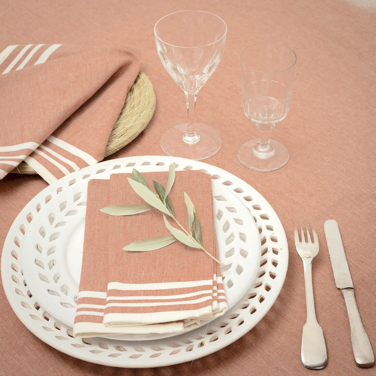 Mahdia - Lot De 4 Serviettes De Table - Rose Argile