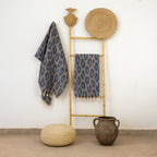 Jacquard Fouta - Cotton - Taupe / Blue - Leopard