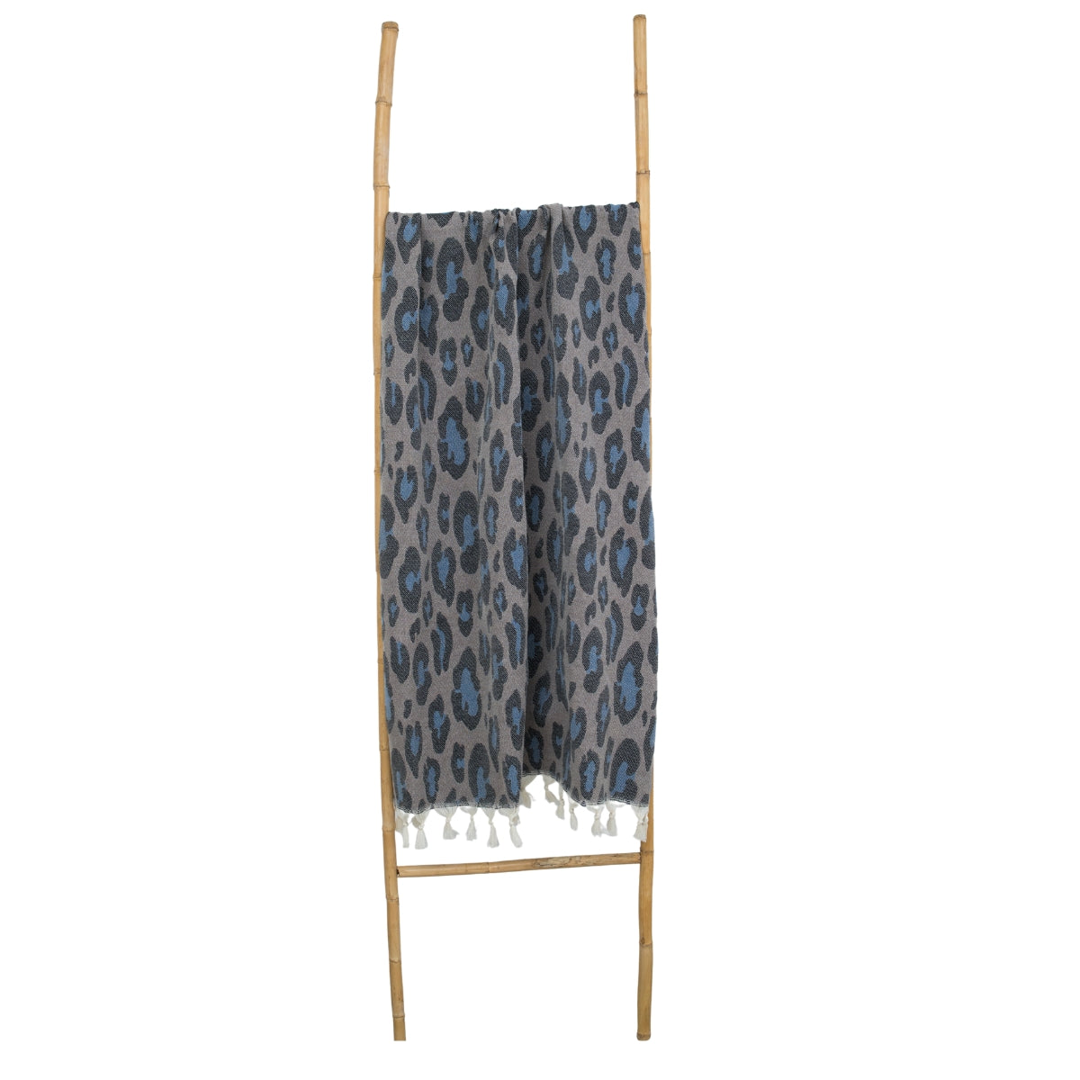 Jacquard Fouta - Cotton - Taupe / Blue - Leopard