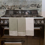 Set of 3 Cotton Tea Towels 45x70cm - Mahdia - Olive Green