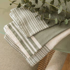 Set of 3 Cotton Tea Towels 45x70cm - Mahdia - Olive Green