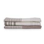 Set of 3 Cotton Tea Towels 45x70 - Mahdia - Taupe