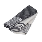 Set of 3 Cotton Tea Towels 45x70 - Mahdia - Black