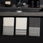 Set of 3 Cotton Tea Towels 45x70 - Mahdia - Black