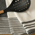 Set of 3 Cotton Tea Towels 45x70 - Mahdia - Black