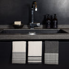 Set of 3 Cotton Tea Towels 45x70 - Mahdia - Black