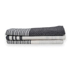 Set of 3 Cotton Tea Towels 45x70 - Mahdia - Black