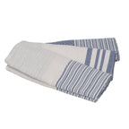 Set of 3 Cotton Tea Towels 45x70cm - Mahdia - Denim Blue
