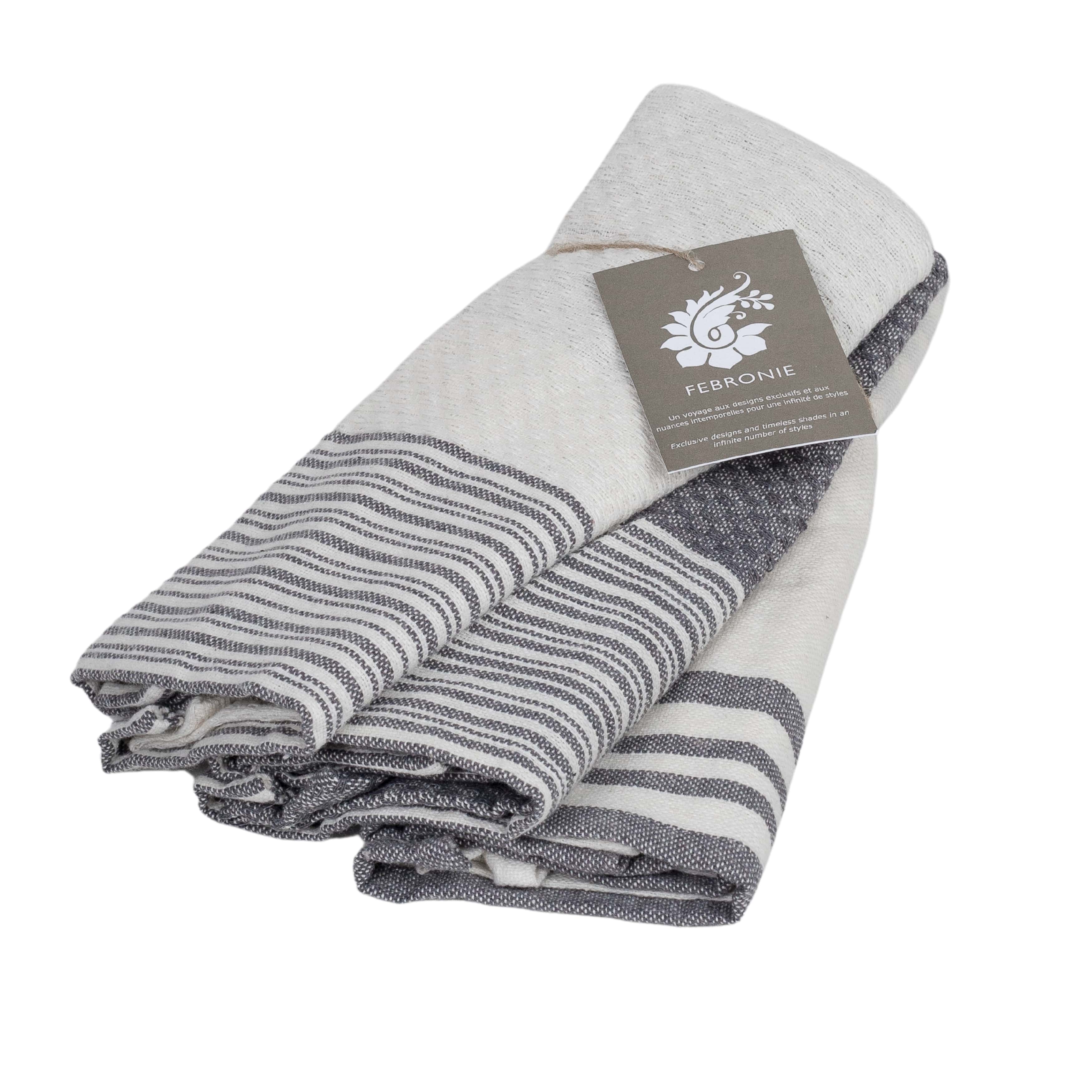 Torchon (X3) Coton 45X70 Mahdia Gris Moyen