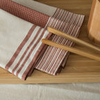 Set of 3 Cotton Tea Towels 45x70cm - Mahdia - Terracotta Red