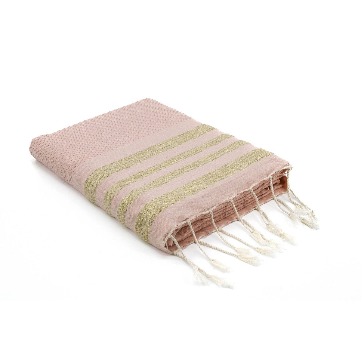Honeycomb cotton fouta 100x200 HAMPTONS pale pink