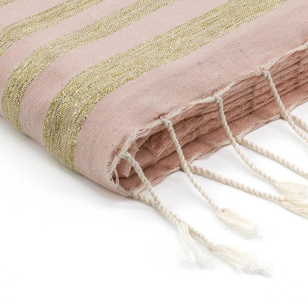 Honeycomb cotton fouta 100x200 HAMPTONS pale pink