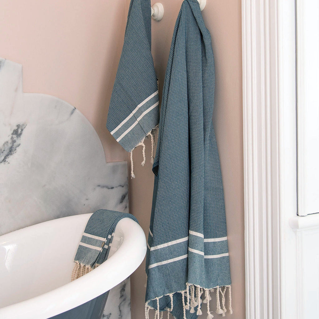 Bath Foutas 1 2 Stockholm - Petrol Blue - Cotton