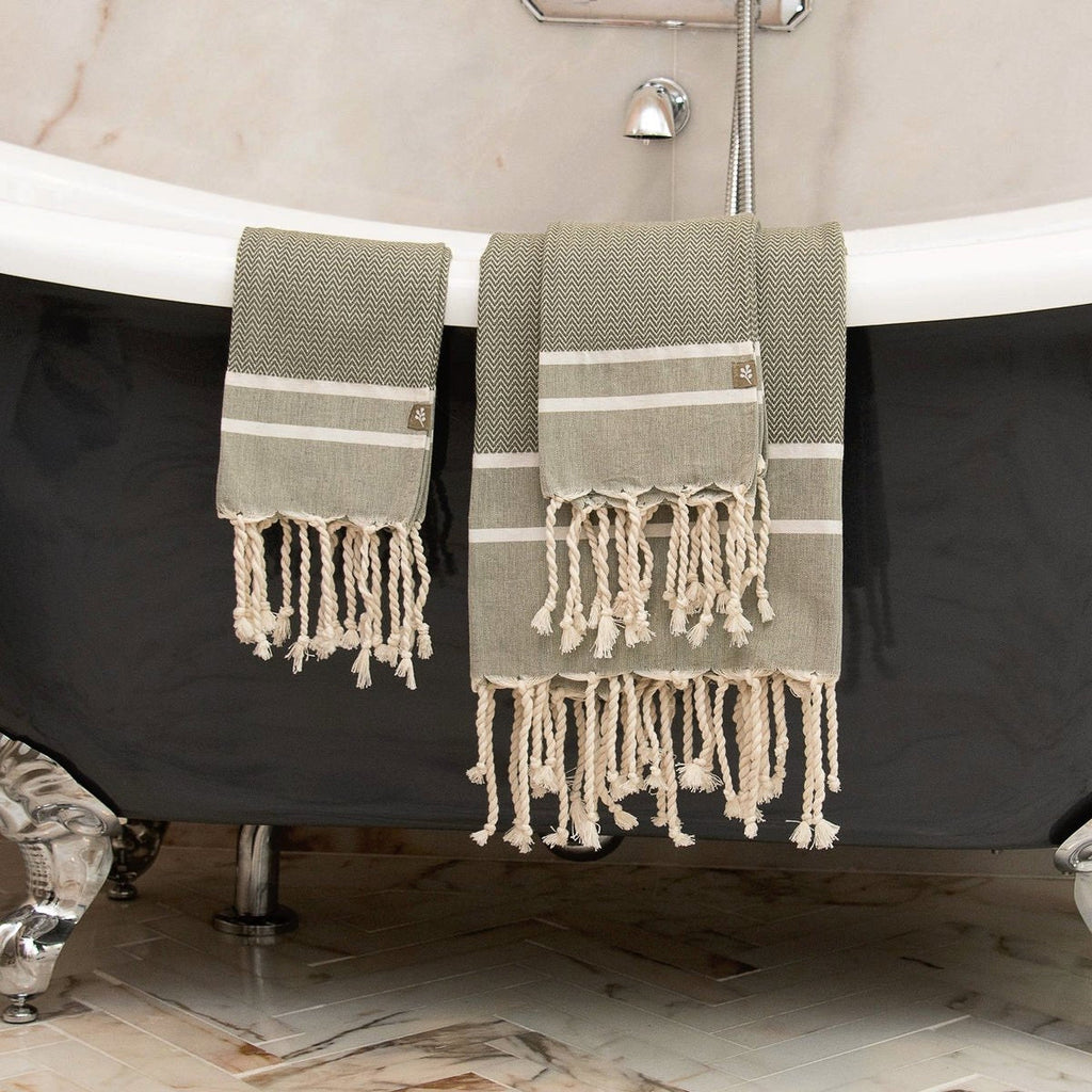 Bath Foutas 1 2 Stockholm - Olive Green - Cotton