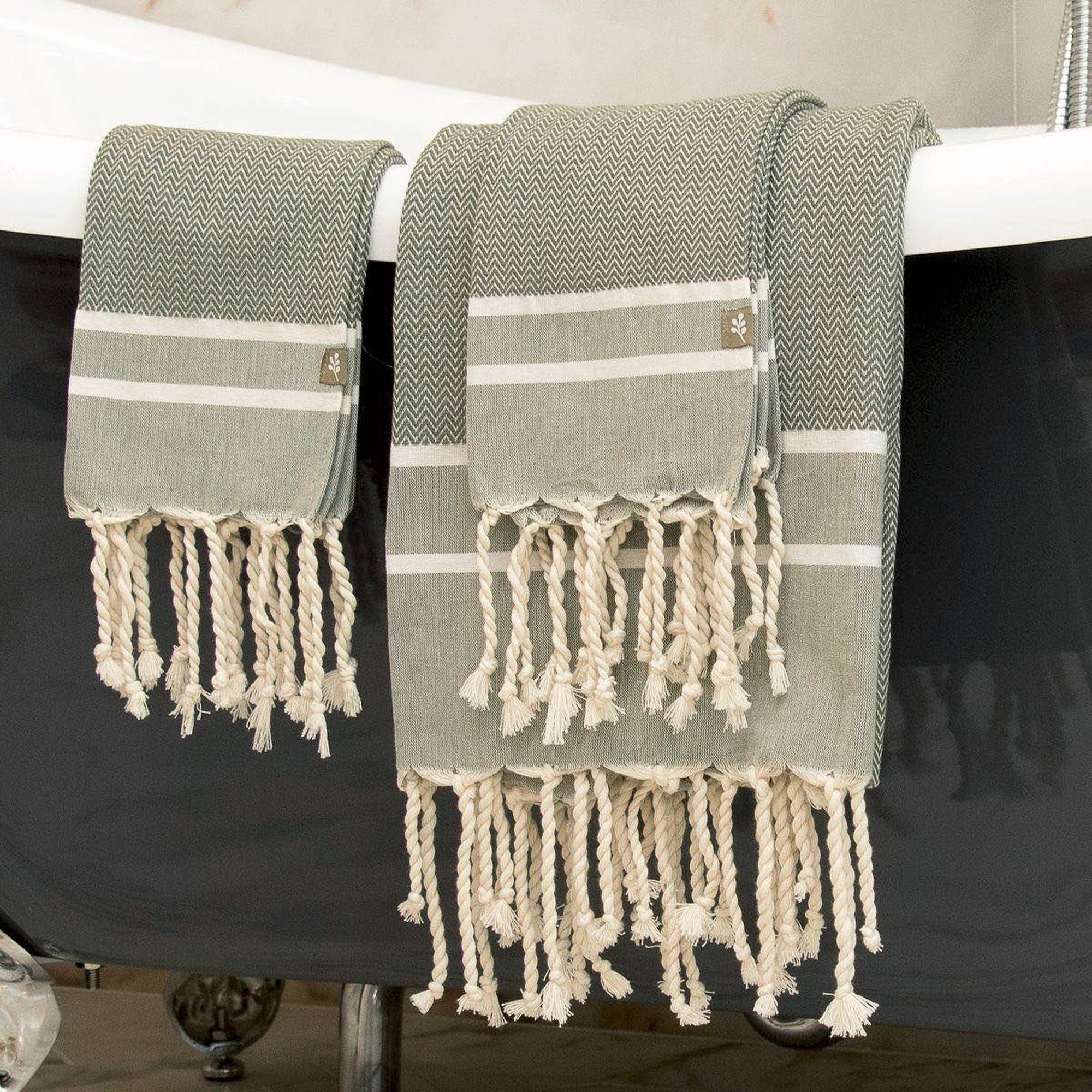 Bath Foutas 1 2 Stockholm - Olive Green - Cotton