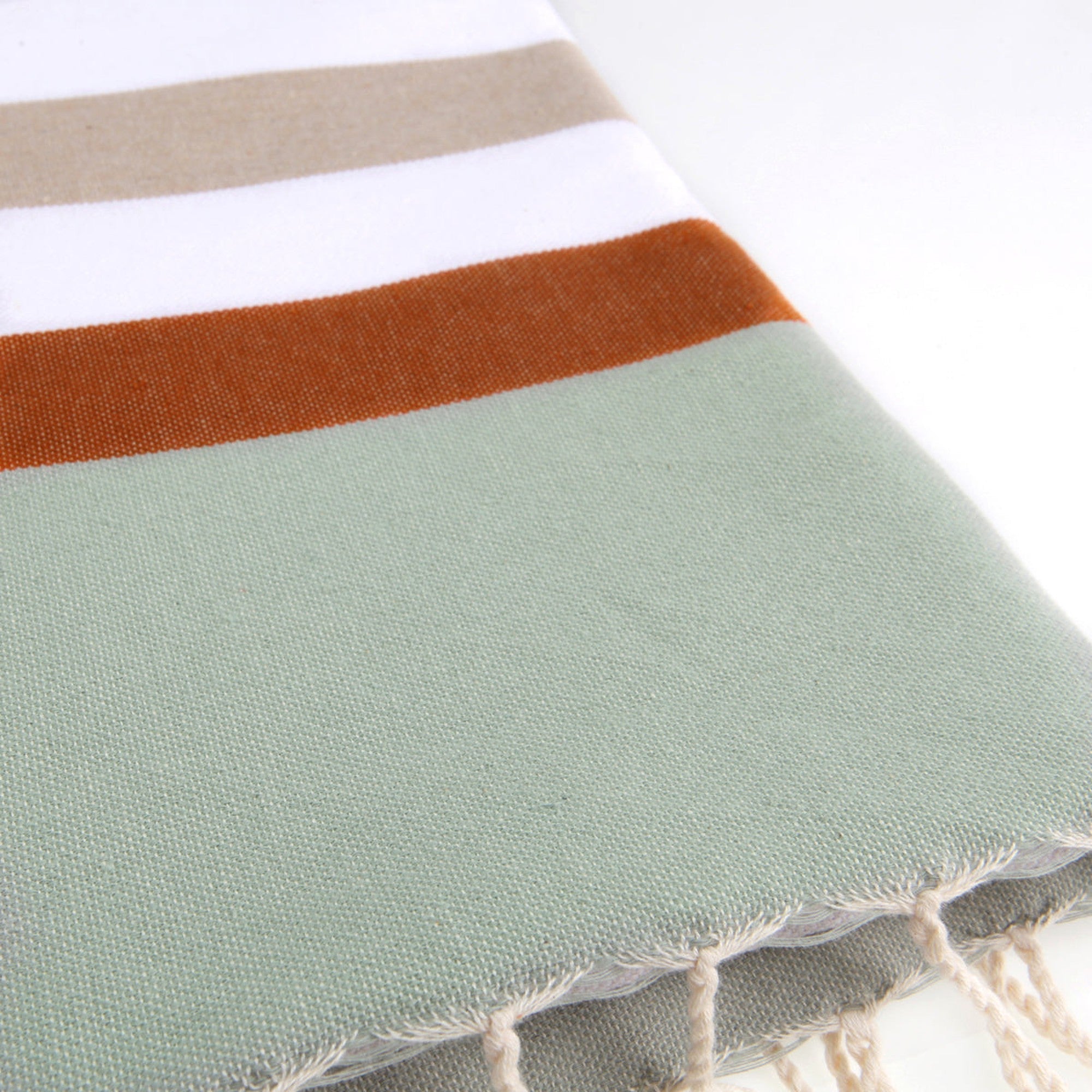 Fouta tricolore coton 100x200 ARCACHON beige / terracotta