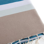 Tricolor cotton fouta 100x200 ARCACHON duck green / water green