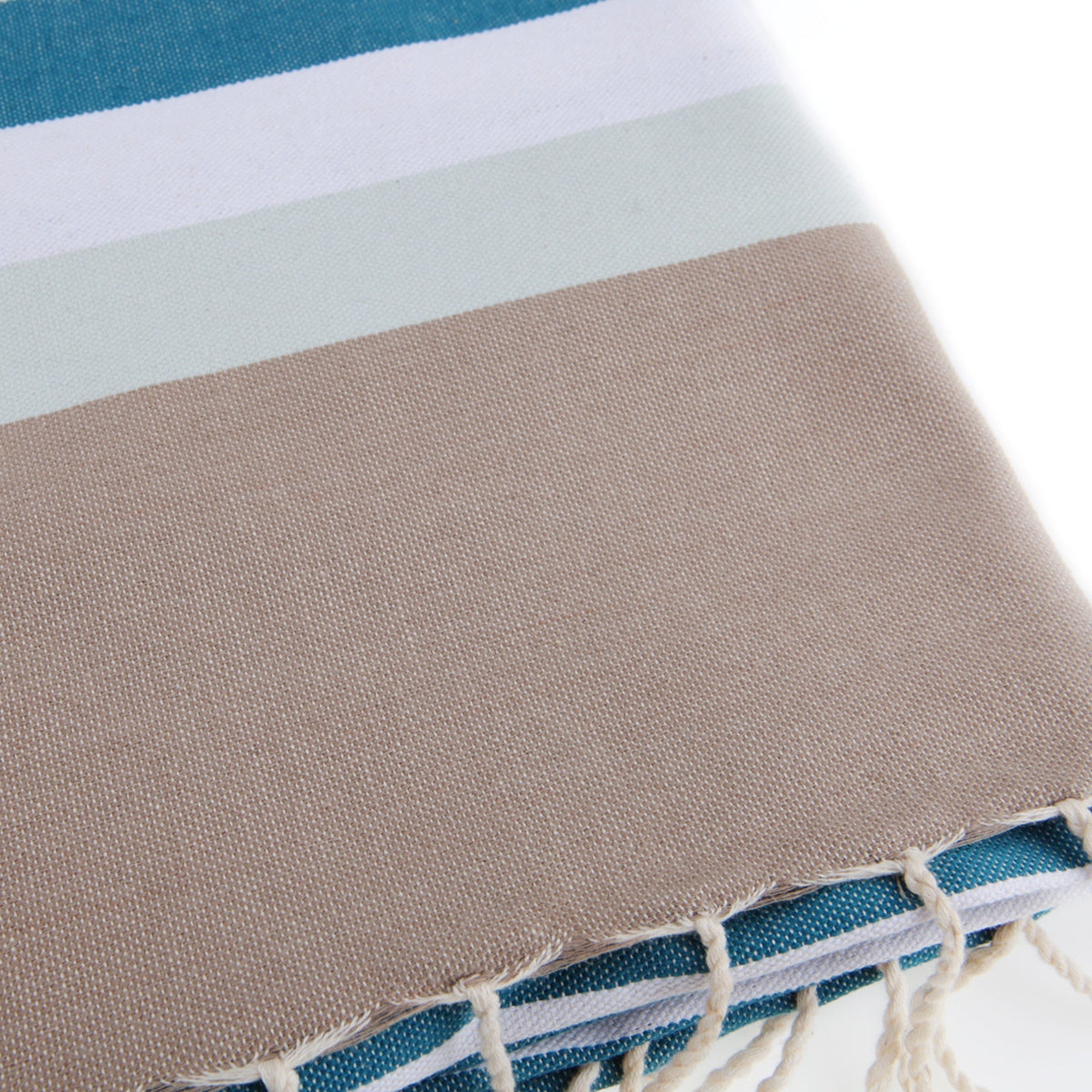 Tricolor cotton fouta 100x200 ARCACHON duck green / water green