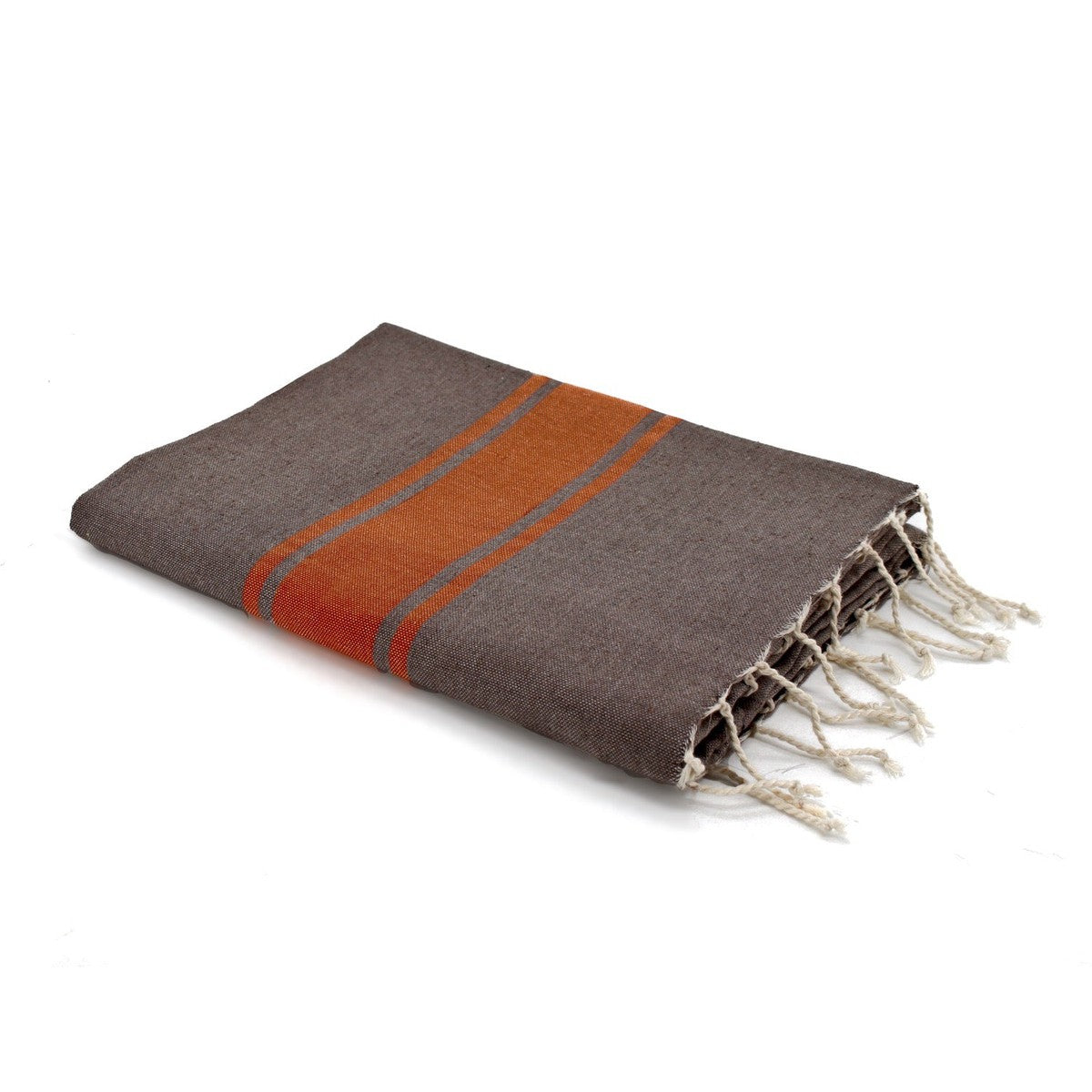 Fouta Bicolore Coton 100X200 St Tropez Moka / Écrevisse