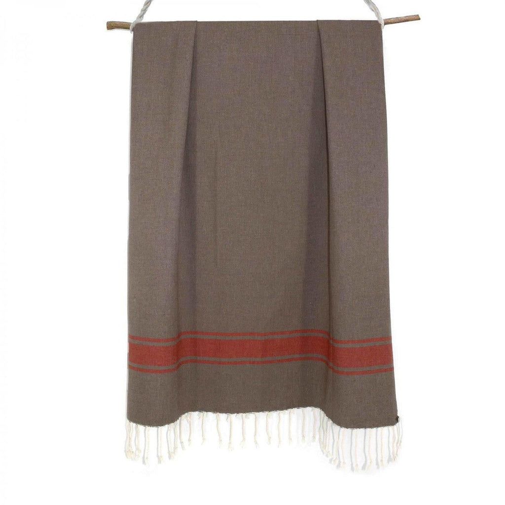 Fouta Bicolore Coton 100X200 St Tropez Moka / Écrevisse