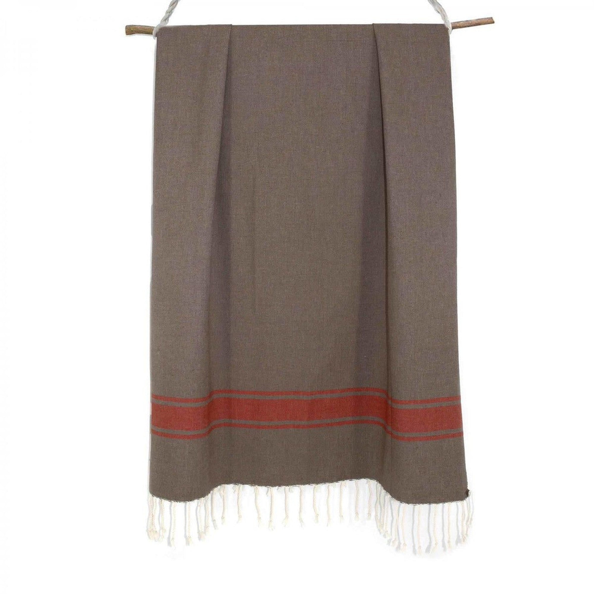 Fouta Bicolore Coton 100X200 St Tropez Moka / Écrevisse