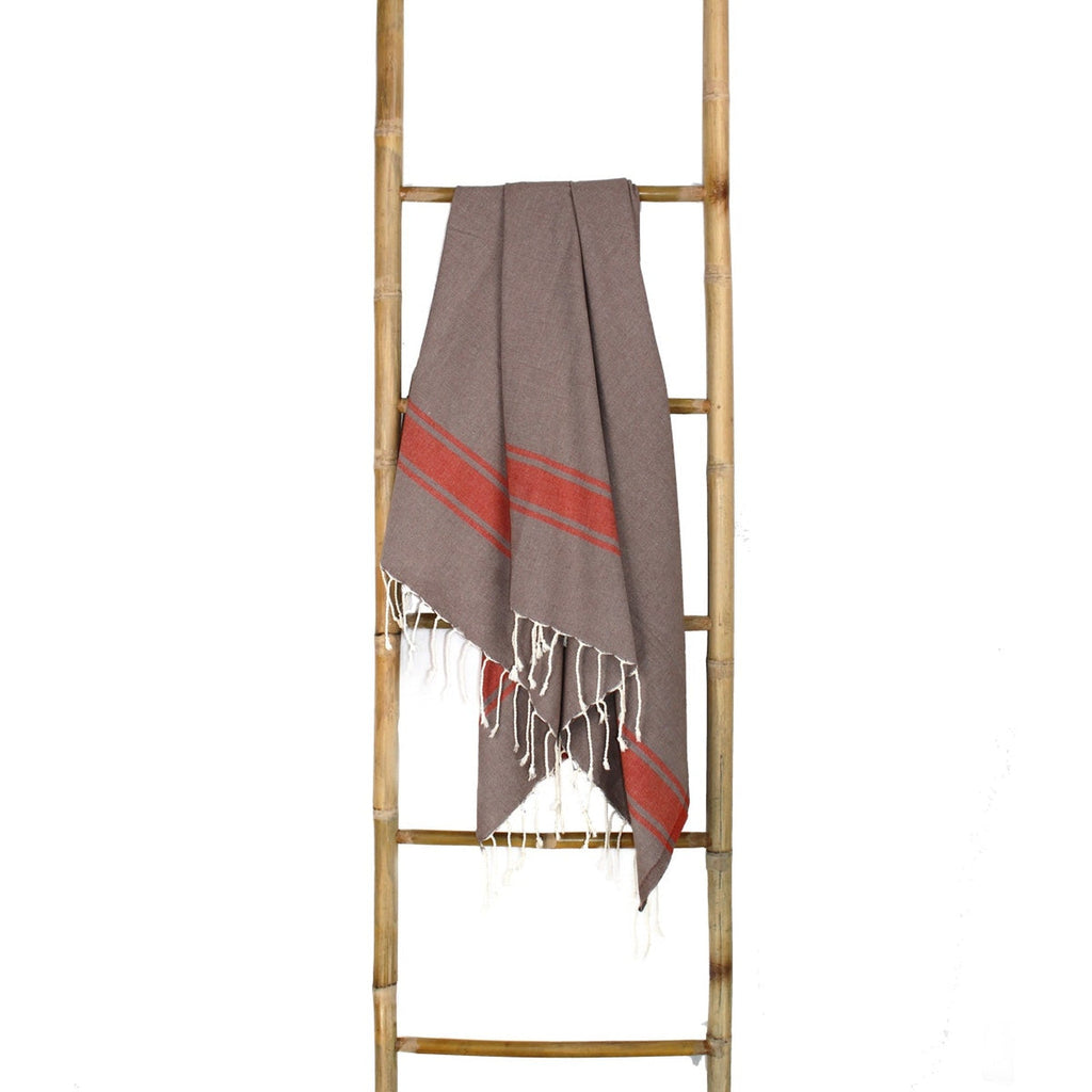 Fouta Bicolore Coton 100X200 St Tropez Moka / Écrevisse