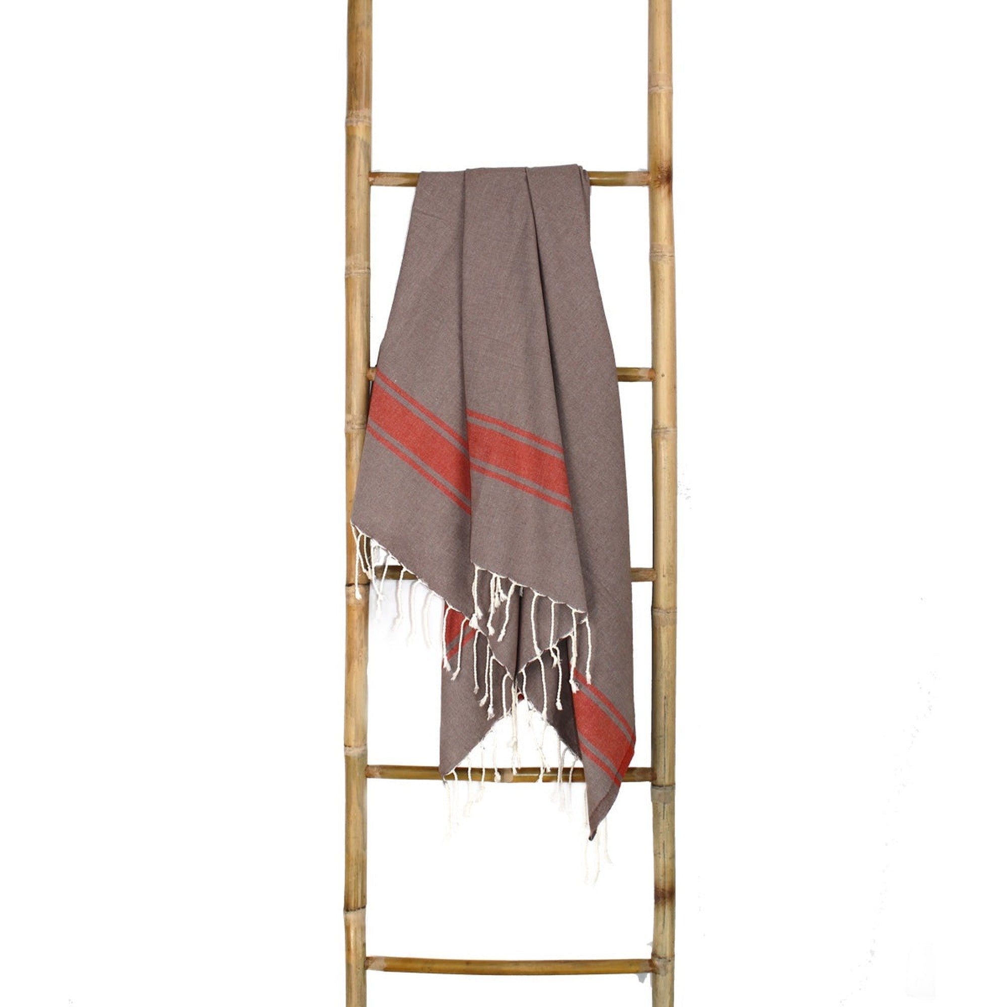 Fouta Bicolore Coton 100X200 St Tropez Moka / Écrevisse