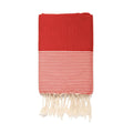 Fouta Nid D'Abeille Coton 100X200 Ibiza Écrevisse / Blanc