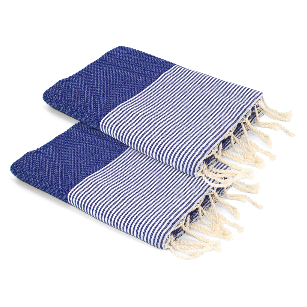 Set Of 2 Ericeira Foutas - Greek Blue - Cotton