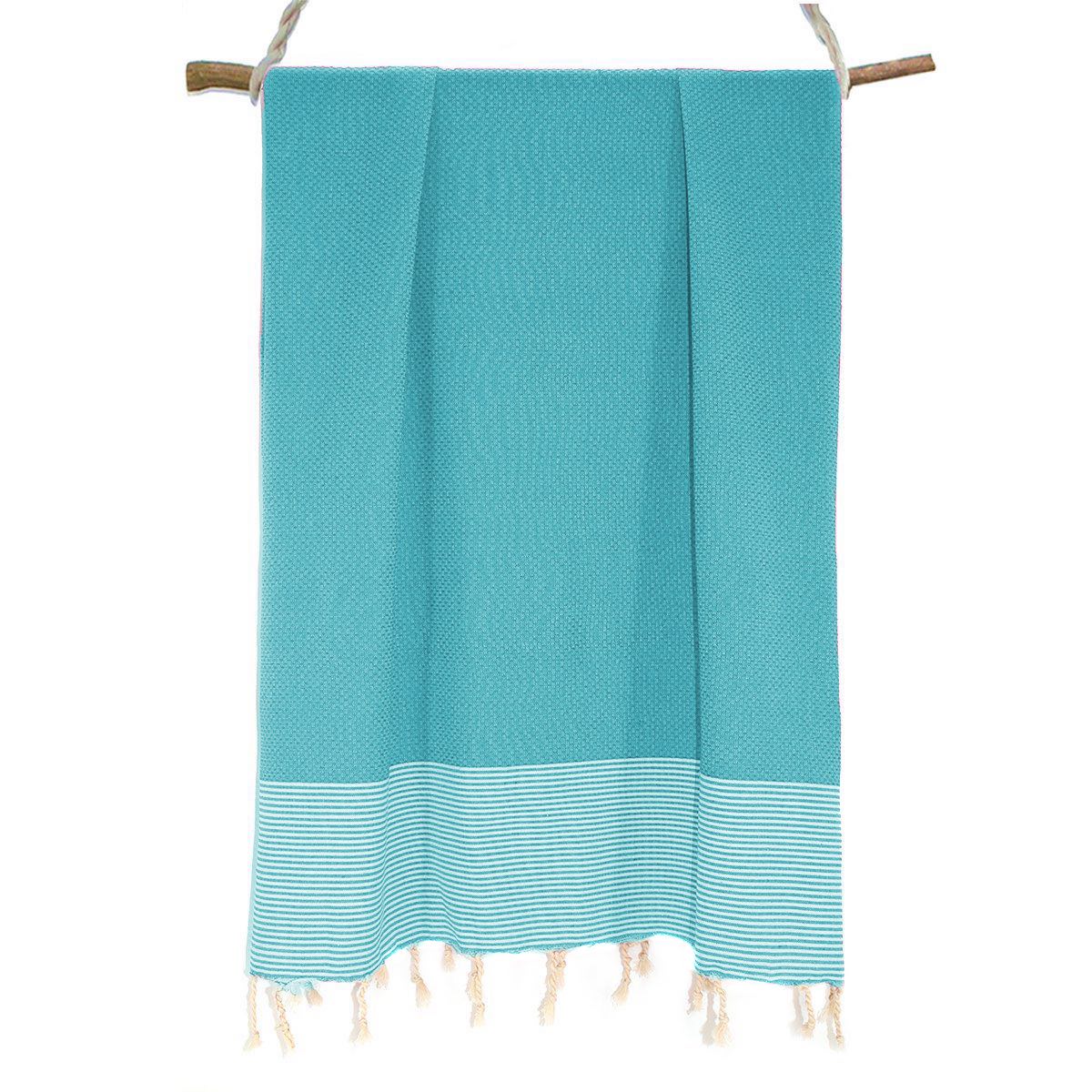 Lot De 2 Foutas Coton 100X200 Ericeira Vert Turquoise