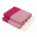 Lot de 2 foutas coton 100x200 ERICEIRA rose fuchsia