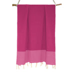 Lot de 2 foutas coton 100x200 ERICEIRA rose fuchsia