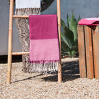 Lot de 2 foutas coton 100x200 ERICEIRA rose fuchsia