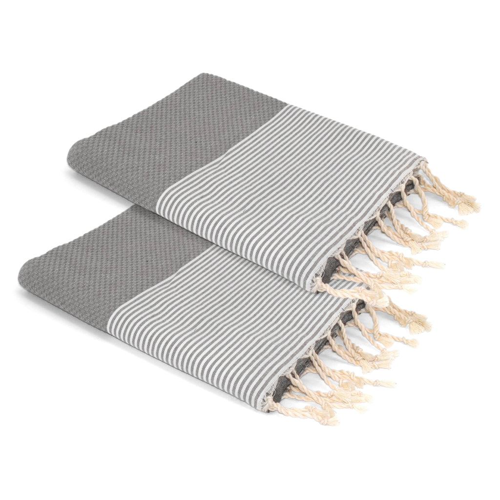 Lot De 2 Foutas Coton 100X200 Ericeira Gris Perle