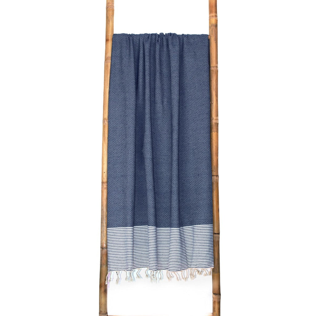 Pack Of 2 Foutas Xxl Ericeira - Denim Blue - Cotton