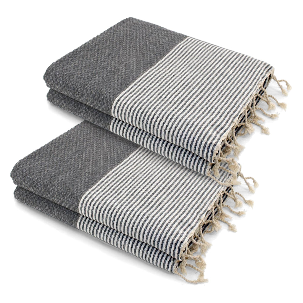 Pack Of 2 Foutas Xxl Ericeira - Medium Gray - Cotton