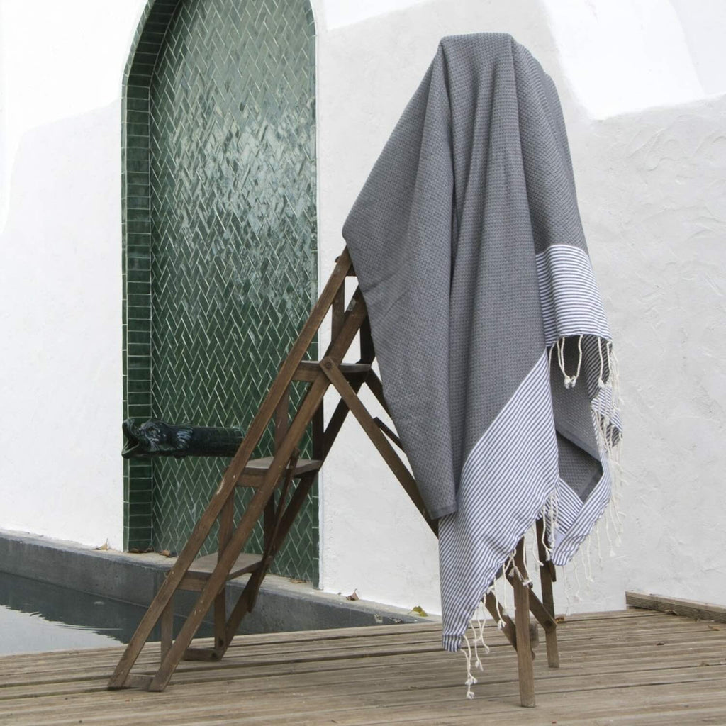 Pack Of 2 Foutas Xxl Ericeira - Medium Gray - Cotton
