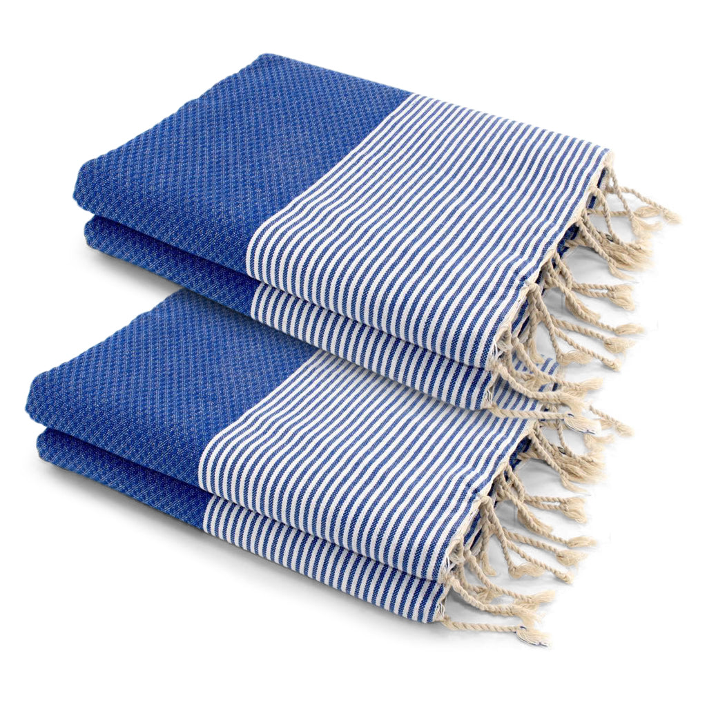 Pack Of 2 Foutas Xxl Ericeira - Greek Blue - Cotton