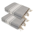 Pack of 2 Foutas Xxl Malibu - Pearl Gray - Cotton