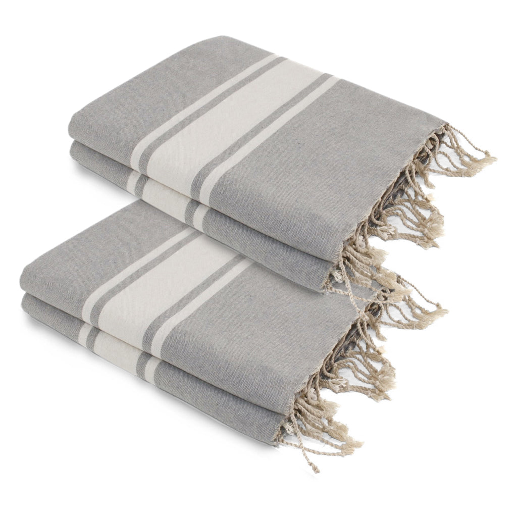 Pack of 2 Foutas Xxl Malibu - Pearl Gray - Cotton