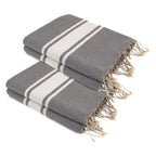 Pack of 2 Foutas Xxl Malibu - Medium Gray - Cotton