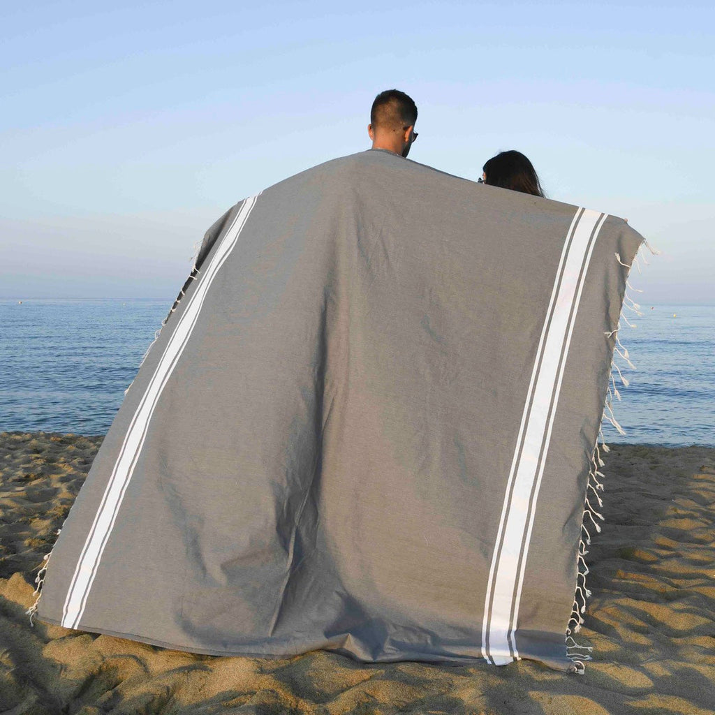 Pack of 2 Foutas Xxl Malibu - Medium Gray - Cotton