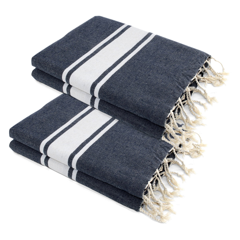 Pack Of 2 Foutas Xxl Malibu - Denim Blue - Cotton