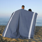 Pack Of 2 Foutas Xxl Malibu - Denim Blue - Cotton